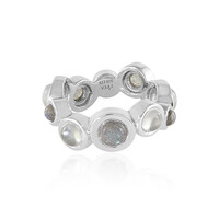 Bague en argent et Labradorite verte de Maniry (KM by Juwelo)