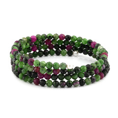 Bracelet en acier et Rubis Zoïsite (Riya)