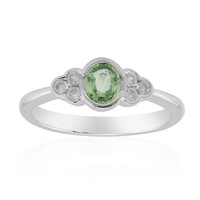 Bague en argent et Saphir vert de Tuléar  (Pallanova)