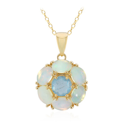 Collier en argent et Quartz bleu pastel