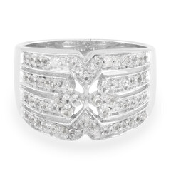 Bague en argent et Saphir blanc