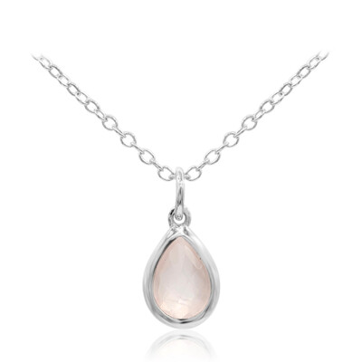 Collier en argent et Quartz rose