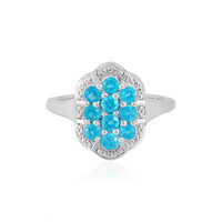 Bague en argent et Apatite bleu néon