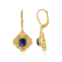 Boucles d'oreilles en argent et Saphir étoilé bleu