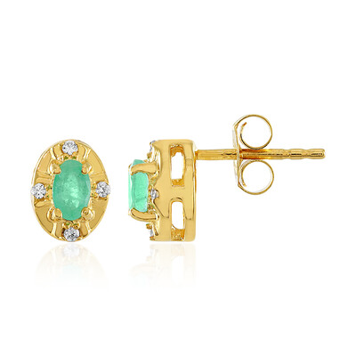 Boucles d'oreilles en argent et Emeraude de Russie