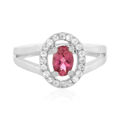 Bague en argent et Tourmaline rose