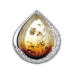 Pendentif en argent et Ambre de la Baltique Lever du soleil