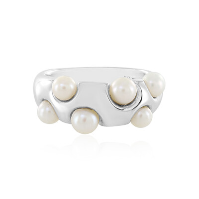 Bague en argent et Perle blanche de culture d'eau douce (de Melo)