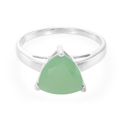Bague en argent et Calcédoine verte