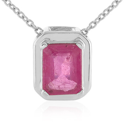 Collier en argent et Saphir rose de Madagascar