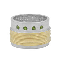 Bague en argent et Diopside de Russie