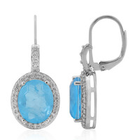 Boucles d'oreilles en argent et Quartz bleu pastel