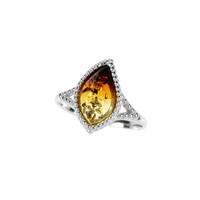 Bague en argent et Ambre baltique