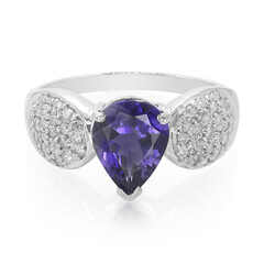 Bague en argent et Iolite de Ceylan