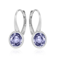 Boucles d'oreilles en argent et Tanzanite non chauffée