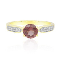 Bague en or et Apatite rouge