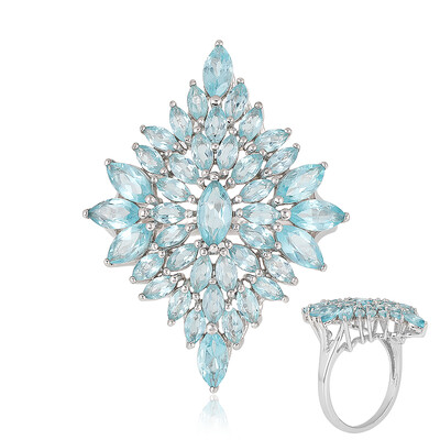 Bague en argent et Apatite bleue