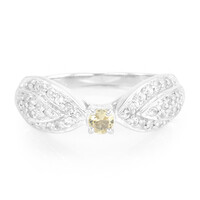 Bague en argent et Danburite jaune néon