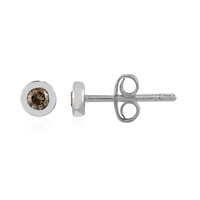 Boucles d'oreilles en argent et Diamant chocolat I2