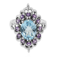 Bague en argent et Topaze bleu ciel