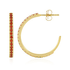 Boucles d'oreilles en argent et Saphir rouge du soir