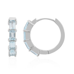 Boucles d'oreilles en argent et Topaze bleu ciel