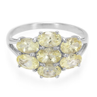Bague en argent et Danburite jaune néon