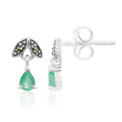 Boucles d'oreilles en argent et Emeraude