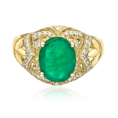 Bague en or et Emeraude de Zambie AAA (AMAYANI)