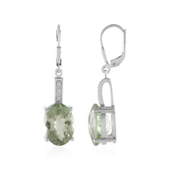 Boucles d'oreilles en argent et Améthyste verte