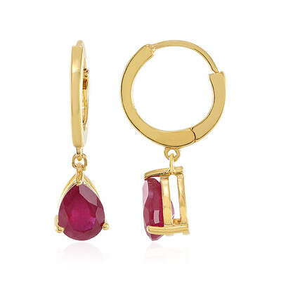 Boucles d'oreilles en argent et Rubis de Madagascar