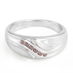 Bague en argent et Diamant Cognac rouge