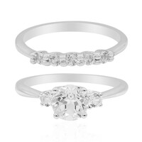 Bague en argent et Topaze blanche