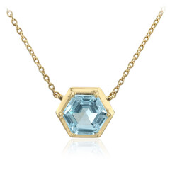 Collier en argent et Topaze bleu ciel