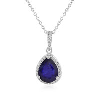 Collier en argent et Saphir bleu de Madagascar