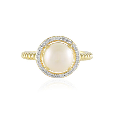 Bague en argent et Perle blanche de culture d'eau douce