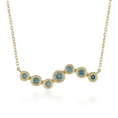 Collier en or et Diamant bleu ciel VS1