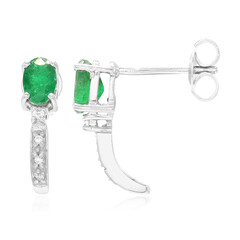 Boucles d'oreilles en argent et Emeraude de Bahia