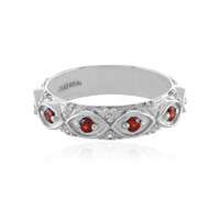 Bague en argent et Zircon acajou