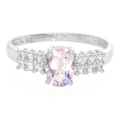 Bague en argent et Améthyste Rose de France