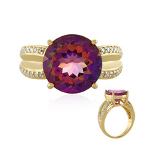 Bague en argent et Topaze mystique pourpre