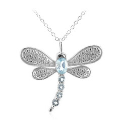 Collier en argent et Topaze bleu ciel