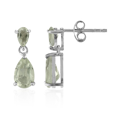 Boucles d'oreilles en argent et Améthyste verte