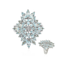 Bague en argent et Topaze bleu ciel