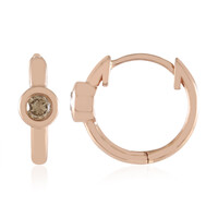 Boucles d'oreilles en or et Diamant champagne SI2