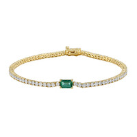Bracelet en or et Emeraude de Zambie AAA (CIRARI)