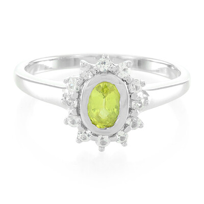 Bague en argent et Saphir vert