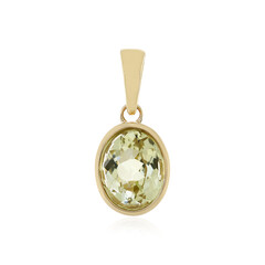 Pendentif en or et Kunzite jaune canari