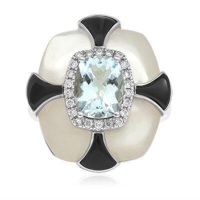 Bague en or et Aigue-Marine du Brésil AAA (CIRARI)