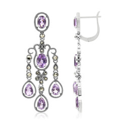 Boucles d'oreilles en argent et Améthyste
